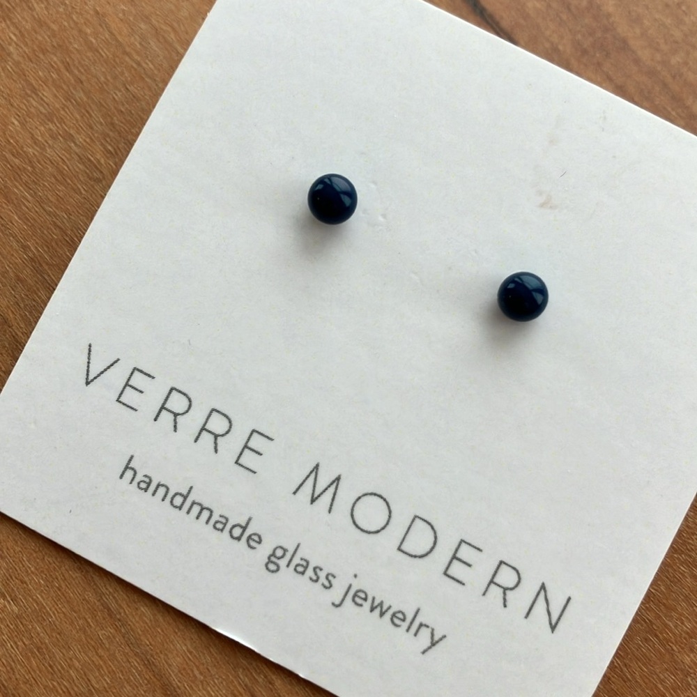 Verre Modern Mini Ball handblown glass stud earrings